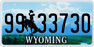WY license plate 9933730