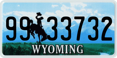 WY license plate 9933732