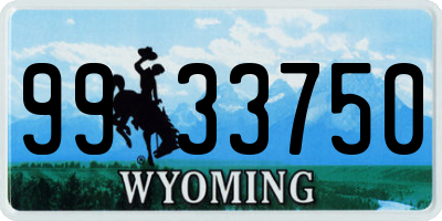WY license plate 9933750