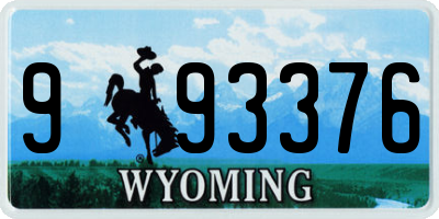 WY license plate 993376