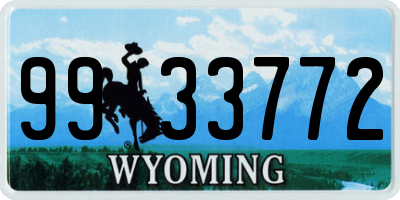 WY license plate 9933772