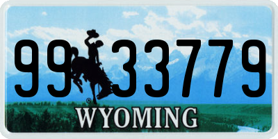 WY license plate 9933779