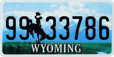 WY license plate 9933786