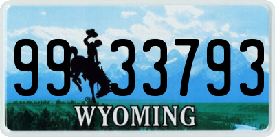 WY license plate 9933793