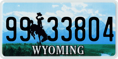 WY license plate 9933804