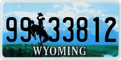 WY license plate 9933812