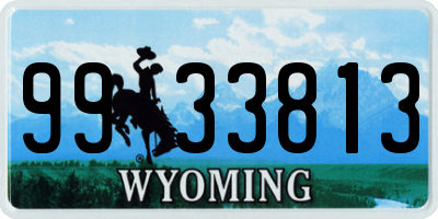 WY license plate 9933813