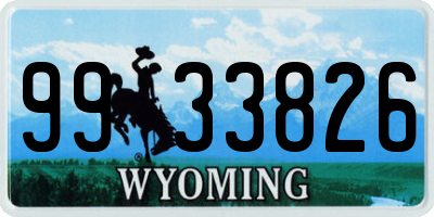 WY license plate 9933826