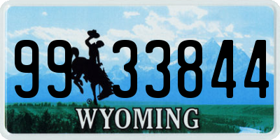 WY license plate 9933844