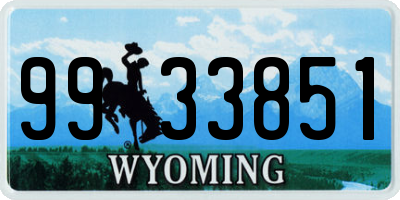 WY license plate 9933851