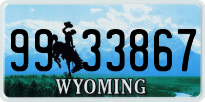 WY license plate 9933867