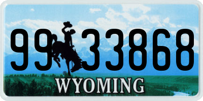 WY license plate 9933868