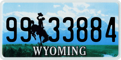 WY license plate 9933884