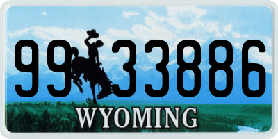WY license plate 9933886