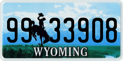 WY license plate 9933908