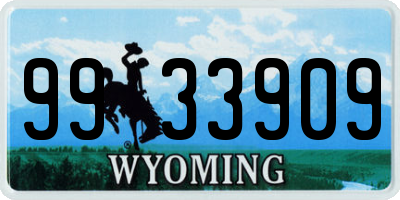 WY license plate 9933909