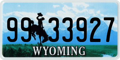 WY license plate 9933927