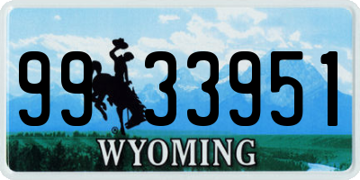 WY license plate 9933951