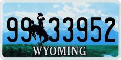 WY license plate 9933952