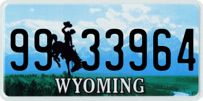 WY license plate 9933964