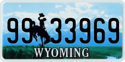 WY license plate 9933969