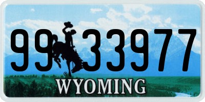 WY license plate 9933977