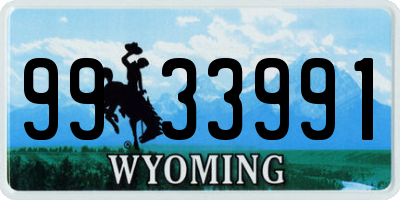WY license plate 9933991