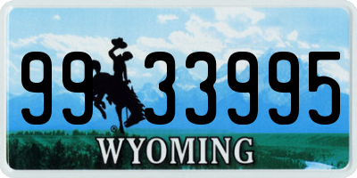WY license plate 9933995