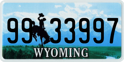 WY license plate 9933997
