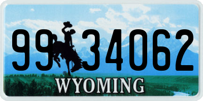 WY license plate 9934062