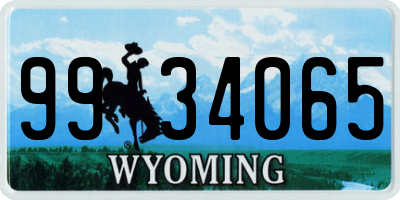 WY license plate 9934065