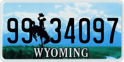 WY license plate 9934097