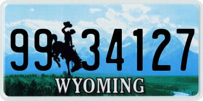WY license plate 9934127