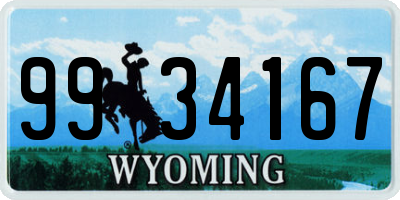 WY license plate 9934167