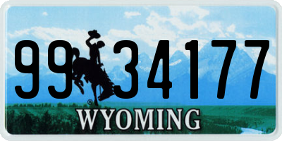 WY license plate 9934177