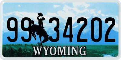 WY license plate 9934202
