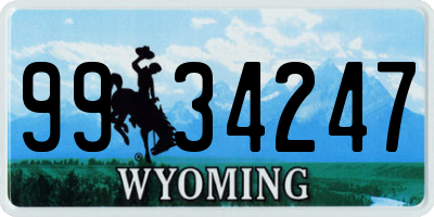 WY license plate 9934247