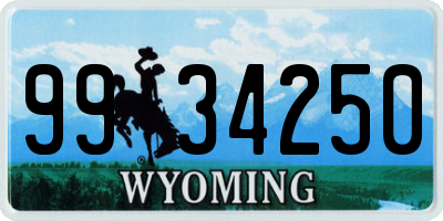 WY license plate 9934250