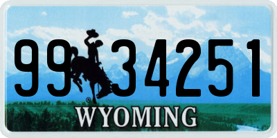 WY license plate 9934251