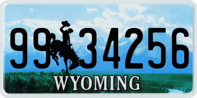WY license plate 9934256