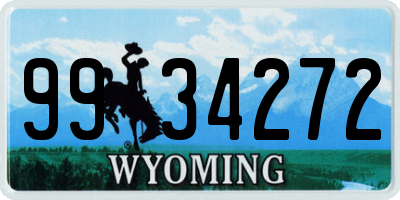WY license plate 9934272
