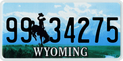 WY license plate 9934275