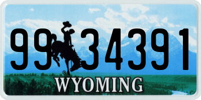 WY license plate 9934391
