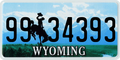 WY license plate 9934393