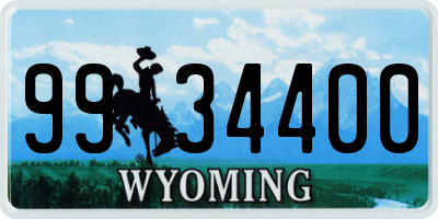 WY license plate 9934400