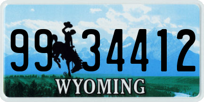 WY license plate 9934412