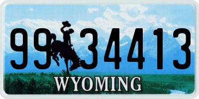 WY license plate 9934413