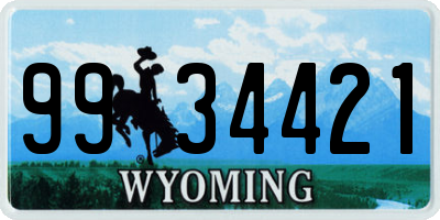 WY license plate 9934421