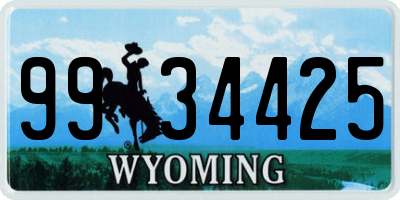 WY license plate 9934425