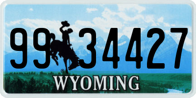 WY license plate 9934427